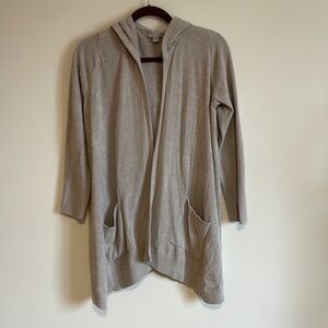 Barefoot Dreams Cardigan Cozy Chic Ultra Lite XS Gray Hood Soft Leisure Pajama